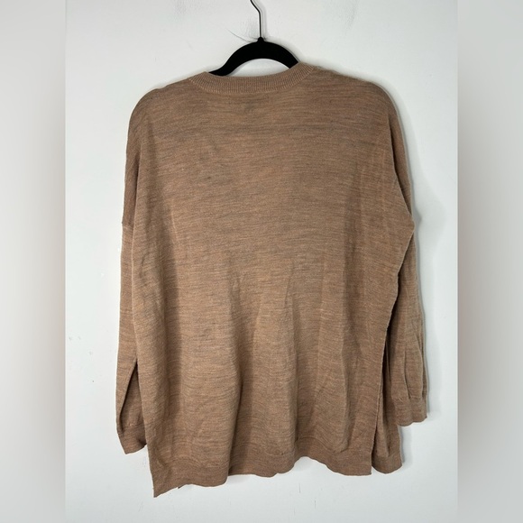 Hudson's Bay Moon Women's Sweater Pullover Merino wool Side slit Brown Size XS - Picture 5 of 16